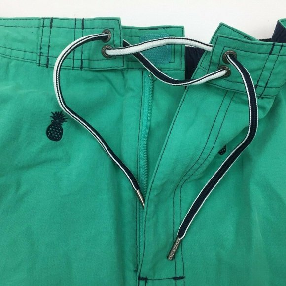 Cremeiux Swimwear Men's Swim Shorts Trunks Lined Teal Green Pineapple Size 3XT - Picture 3 of 11